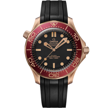 Omega Seamaster Diver 300M — Édition Or & Lunette Bordeaux